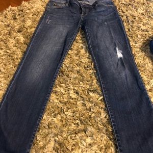 Dark distressed boyfriend size 8